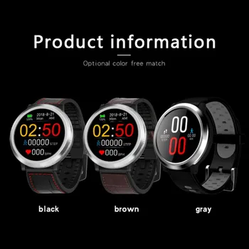

Smart watch with the (genuine) leather or silicone material Sport IP67 Waterproof 3D Dynamic Heart Rate Blood Pressure