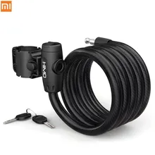 Xiaomi HIMO портативный складной стальной замок Противоугонный длинный 150 см стальной гибкий кабель с 2 клавишами Безопасный и крепкий замок для велосипеда