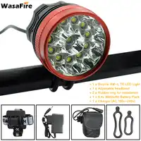 12 LED 2 で 1 ヘッドライト 20000 ルーメン 12x XM-L T6 LED 自転車ライトサイクリング自転車ヘッドランプ + 9600 mah 18650 バッテリーパック + 充電器