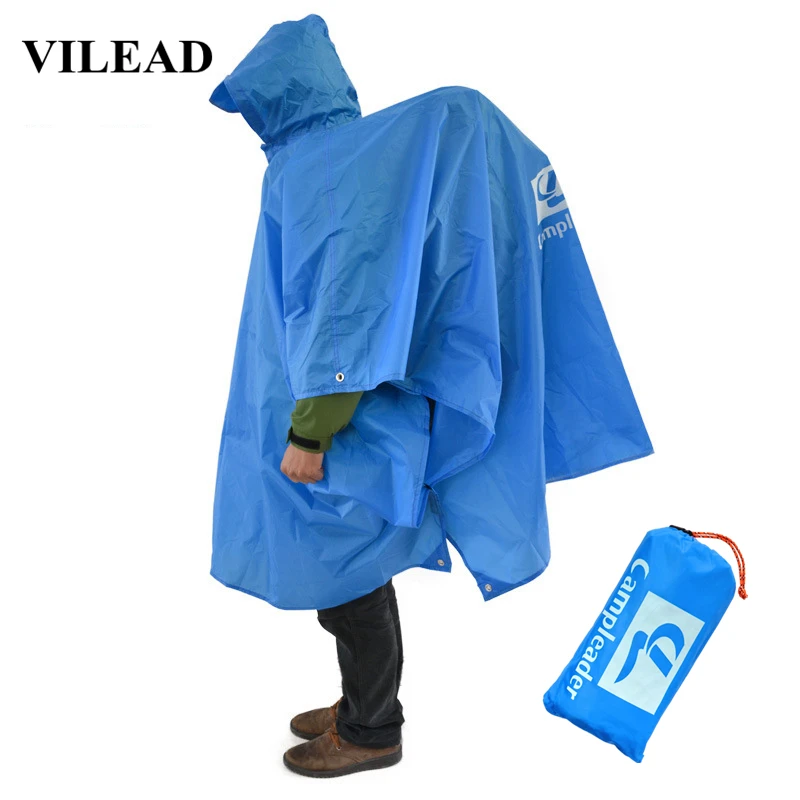 

VILEAD 4 Colors 3 in 1 Raincoat Sun Shelter Camping Mat Outdoor Hiking Climbing Camping Picnic Beach Pergola Awning Rain Cover