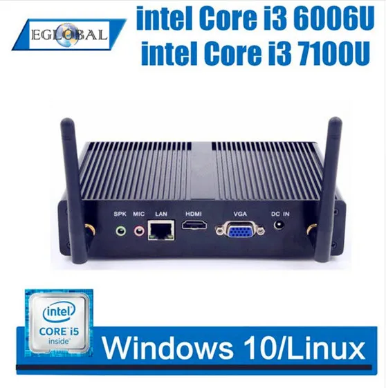 

EGLOBAL Mini PC Windows 10 Intel Core i3 7100U Celeron 3205U Dual Core Fanless Mini Desktop HDMI VGA WiFi Nettop HTPC