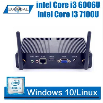 

EGLOBAL Mini PC Windows 10 Intel Core i3 7100U Celeron 3205U Dual Core Fanless Mini Desktop HDMI VGA WiFi Nettop HTPC