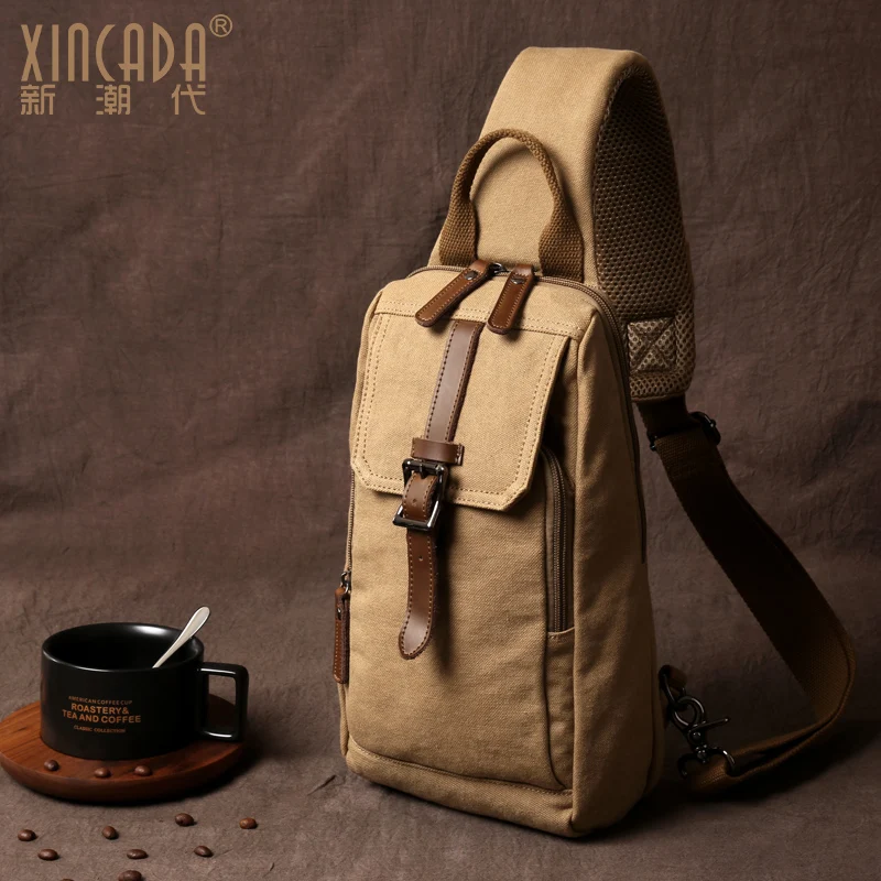 

XINCADA men canvas chest bags portable Shoulder bag women Messenger Bag fashion sports bag
