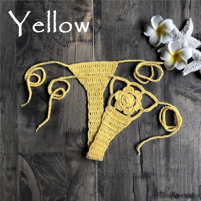 CROCHET BIKINI Micro Brazilian Hot Ladies Beach Mimi Bikini Bottom Crochet Thong Swimwear Swimsuit Shorts handmade Cotton