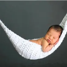 Вязаный детский белый гамак реквизиты для фотосъемки вязаный детский костюм для новорожденного фон для фотографирования малышей fotografia аксессуары