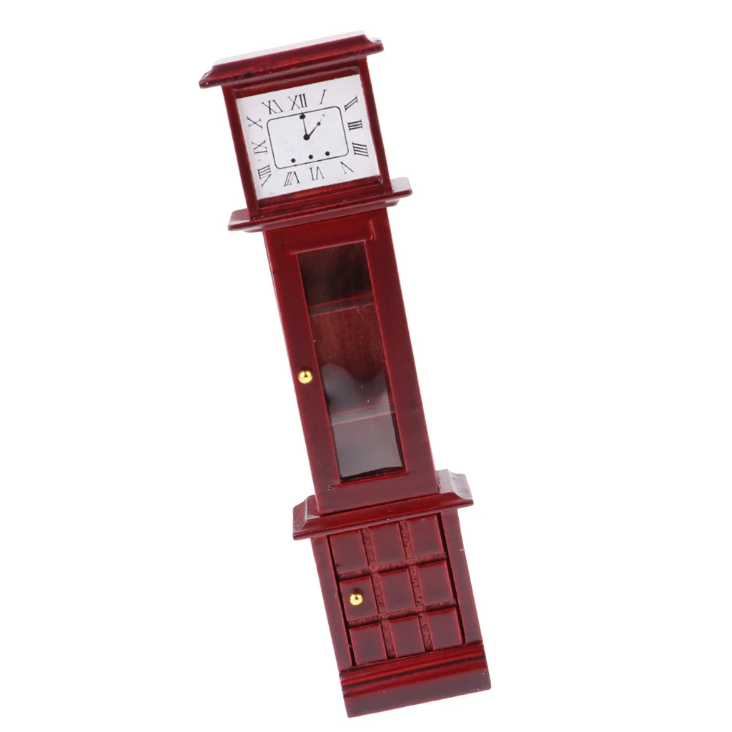 1/12 Scale Dollhouse Living Room Furniture Vintage Annatto Grandfather Clock