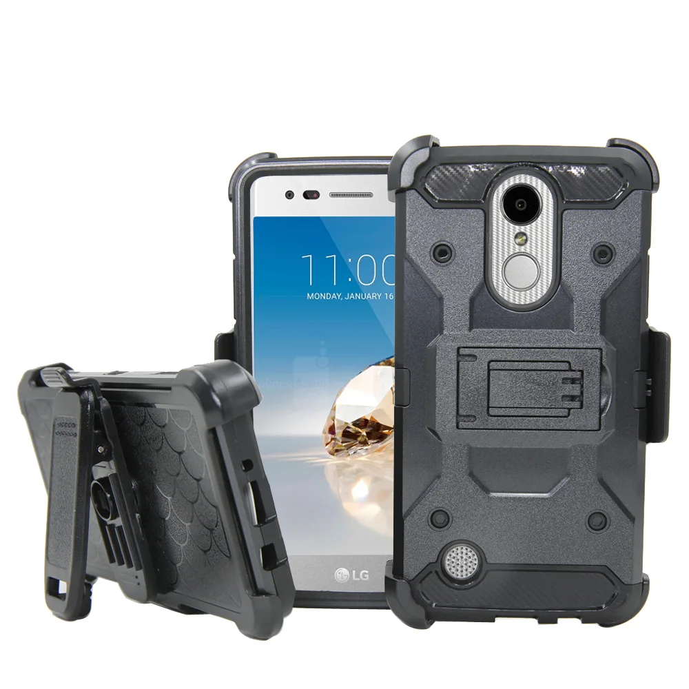 Heavy Duty Shockproof Rugged Case Holster Belt Clip Cover For LG Aristo