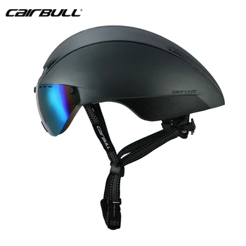 

Cairbull Goggles Cycling Helmet Aero TT Racing Road Bike Helmet Magnetic Suction Lens Windproof Bicycle Helmet scasco ciclismo