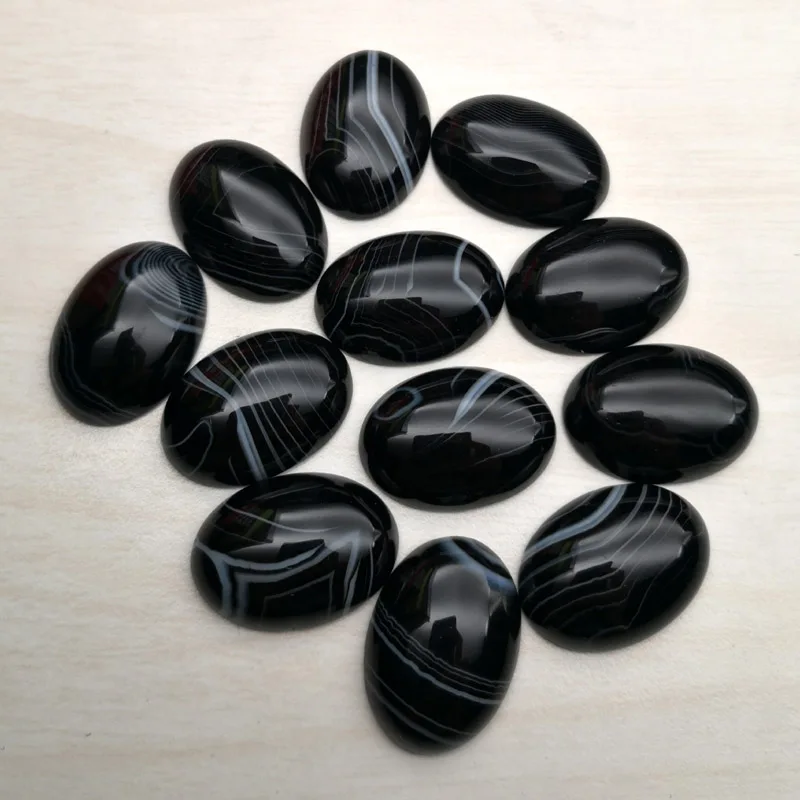 natural stone 12pc Black stripe agates Cabochon Bead for DIY Ring earrings Jewelry Flatback accessories wholesale  Good quality