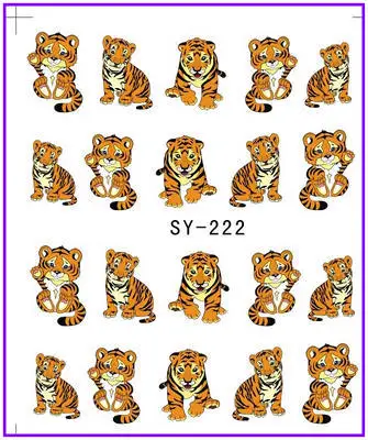 

1X Nail Art Water Stickers Nail Decals Stickers Water Transfers Decal Cartoon Tiger SY222