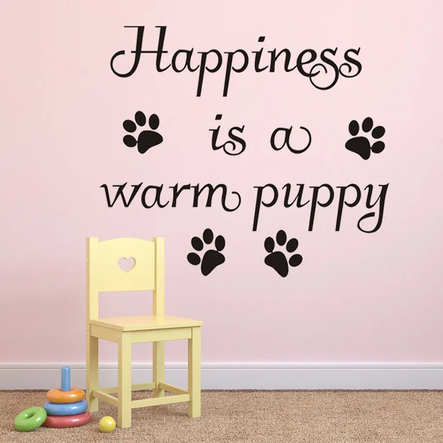 ZOOYOO Happiness Is A Warm Puppy Wall Sticker Home Decor Living ... ZOOYOO Happiness Is A Warm Puppy Wall Sticker Home Decor Living ...