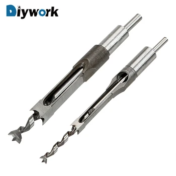 

DIYWORK HSS Square Hole Drill Bit 10mm/16mm Woodworking High Hardness Metric Mortising Chisel