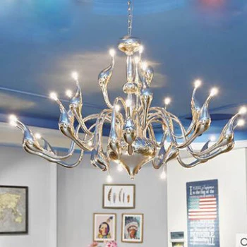 

Postmodern minimalist chandelier Nordic living room chandelier designer atmosphere Swan chandelier creative personality restaura