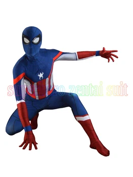 

Captain America Spider-man costume halloween cosplay fullbody zentai suit male/kids/female can custom made hot sale