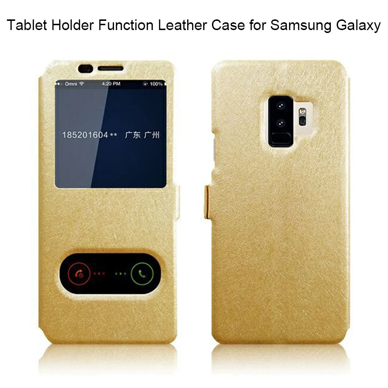 

Leather Flip Cover Case for Samsung Galaxy S4 S5 S6 S7 Edge S8 Plus Tablet Holder Case on Note 3 4 5 8 9 Silk Case for S9 Plus