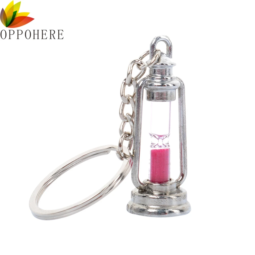 

OPPOHERE 1 Pair Metal lamp Shape Hourglass key chain Ring keychain Creative Trinket charms Gift for couple keychain