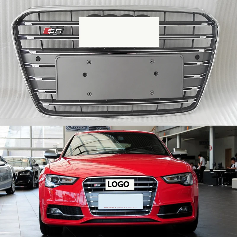 

2013-2016 S5 style ABS Black Painted radiator mesh Grille Auto Grills racing grille suitable For Audi A5 S5