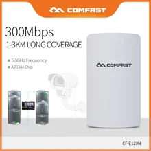 Comfast 1-3 км 300 Мбит/с длинный диапазон беспроводной открытый мост 5,8 ггц WiFI расширитель сигнала усилитель для ip-камеры CF-E120A
