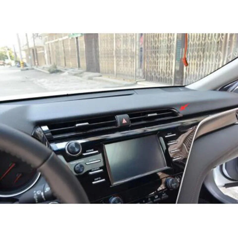 

for Toyota Camry 2018 2019 ABS Carbon fibre Car Central Air Condition Outlet Vent Frame Cover Trim Accessories Strip Auto Decor