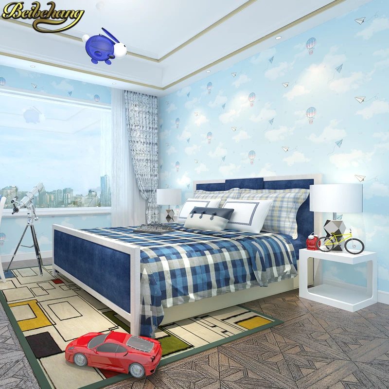 Beibehang Papel De Parede 3d Blue Sky White Clouds Wallpaper For Living