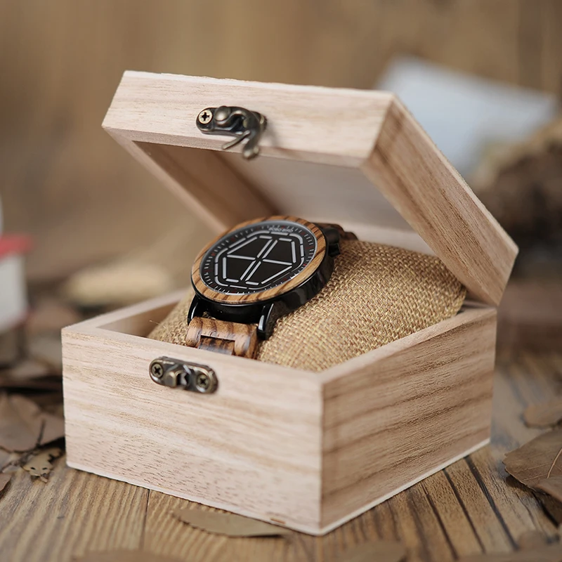 wooden digital watch