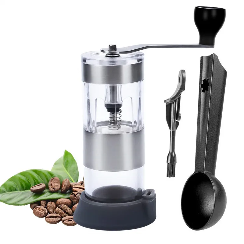 Manual Coffee Grinder with Spoon and Brush Conical Ceramic Burr Quiet