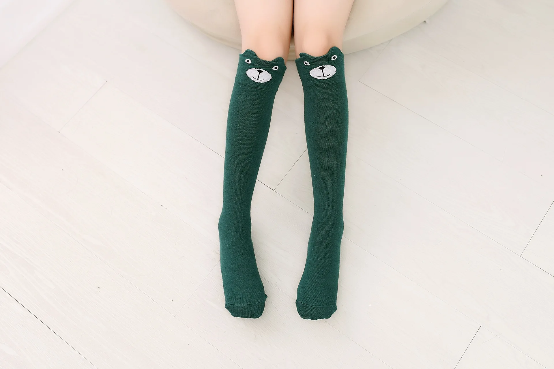 Новые хлопковые носки детские прямые носки до колена с объемными мультяшными кошачьими ушками носки для малышей теплые носки для девочек