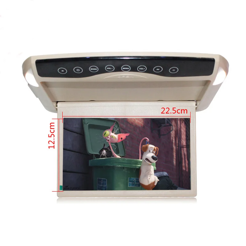 Car Family 10.1 Inch HD 1080P Video Car Monitor Ceiling Roof Mount LCD TFT Flip Down MP5 Player/USB/SD/FM Transmitter/Speaker