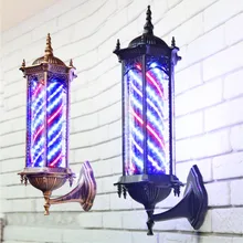 220V светодиодный знак парикмахерской осветительный столб Ретро дизайн Roating салон настенная Подвесная лампа салон красоты лампа из алюминиевого сплава Новинка