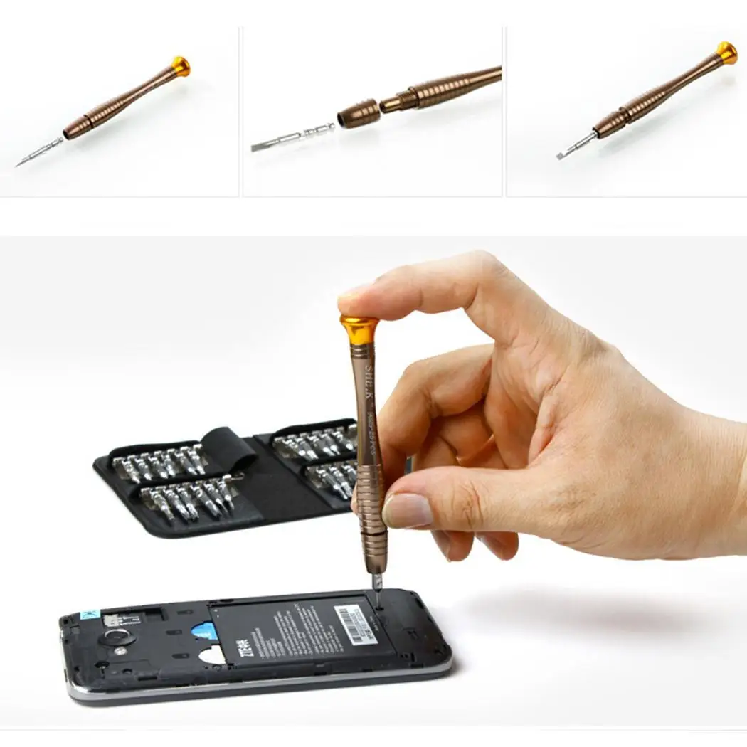 Компьютер мобильный телефон Смотреть Repair Tool Kit 25-в-1 отвертка цифровой продукты инструмент как показано комплект