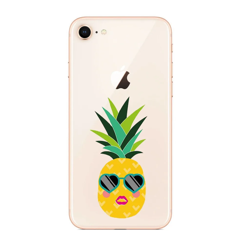 Интересные чехлы для телефонов с изображением ананаса iphone 8 7 7Plus 6 6splus 5S SE X