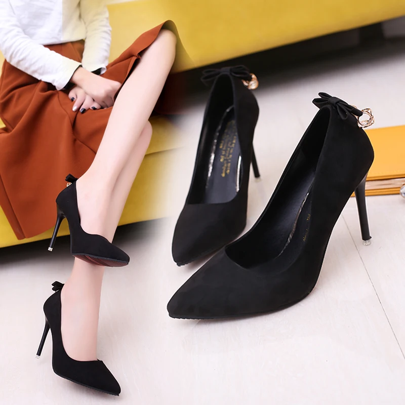 

2019 spring new pointed stiletto small fresh girl high heel shoes
