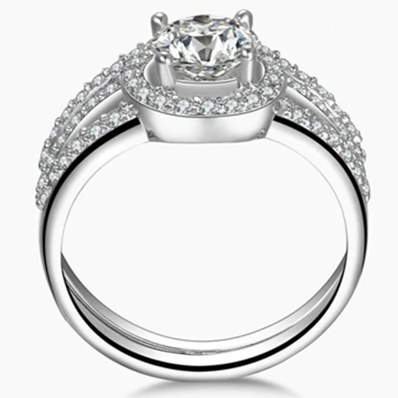 CHARLES& COLVARD сертифицировано 1CT Moissanite алмазное обручальное кольцо из стерлингового серебра белый золотой Чехол ювелирные украшения кольцо