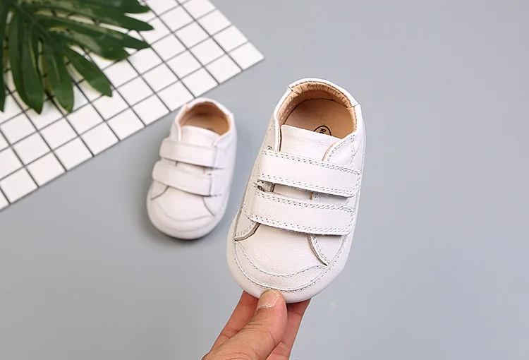 Claladoudou Toddler Baby Genuine Leather Shoes Newborn Baby Boys Girls Pure White Shoes Infant Toddler Soft Anti-slip Shoes 0-2Y