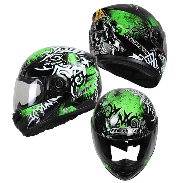 NENKI Полный мотоциклетный шлем Capacete da Motocicleta мотошлем Casque Kask 816z гоночная езда Мужской Женский шлем с шарфом