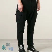 27-44! Новая мужская одежда сарруэль Вязаный комбинезон тонкие обтягивающие штаны шаровары плюс размер певица костюмы