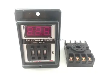 

5 set/Lot ASY-3D 1-999s AC 220V Power On Delay Timer Digital Time Relay 1-999 second 220VAC 8 Pin with PF083A Socket Base