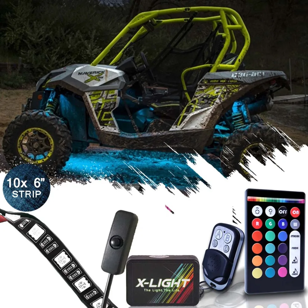10шт х-легких квадроциклов utv кузова свечение LED освещение комплект | Мульти-цветовой акцент неоновые полосы ж/переключатель | 90 светодиодов | Водонепроницаемый | Flexibl 10шт х-легких квадроциклов utv кузова свечение LED освещение комплект | Мульти-цветовой акцент неоновые полосы ж/переключатель | 90 светодиодов | Водонепроницаемый | Flexibl