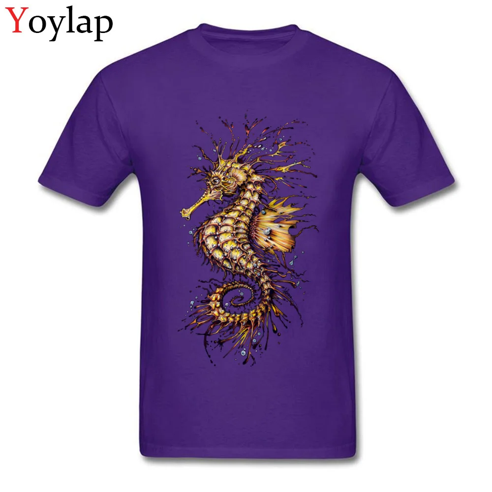100% Cotton Tops Tees SEAHORSE for Boys Printed T Shirt Summer 2017 Fashion Round Neck Short Sleeve Tee-Shirt Top Quality purple