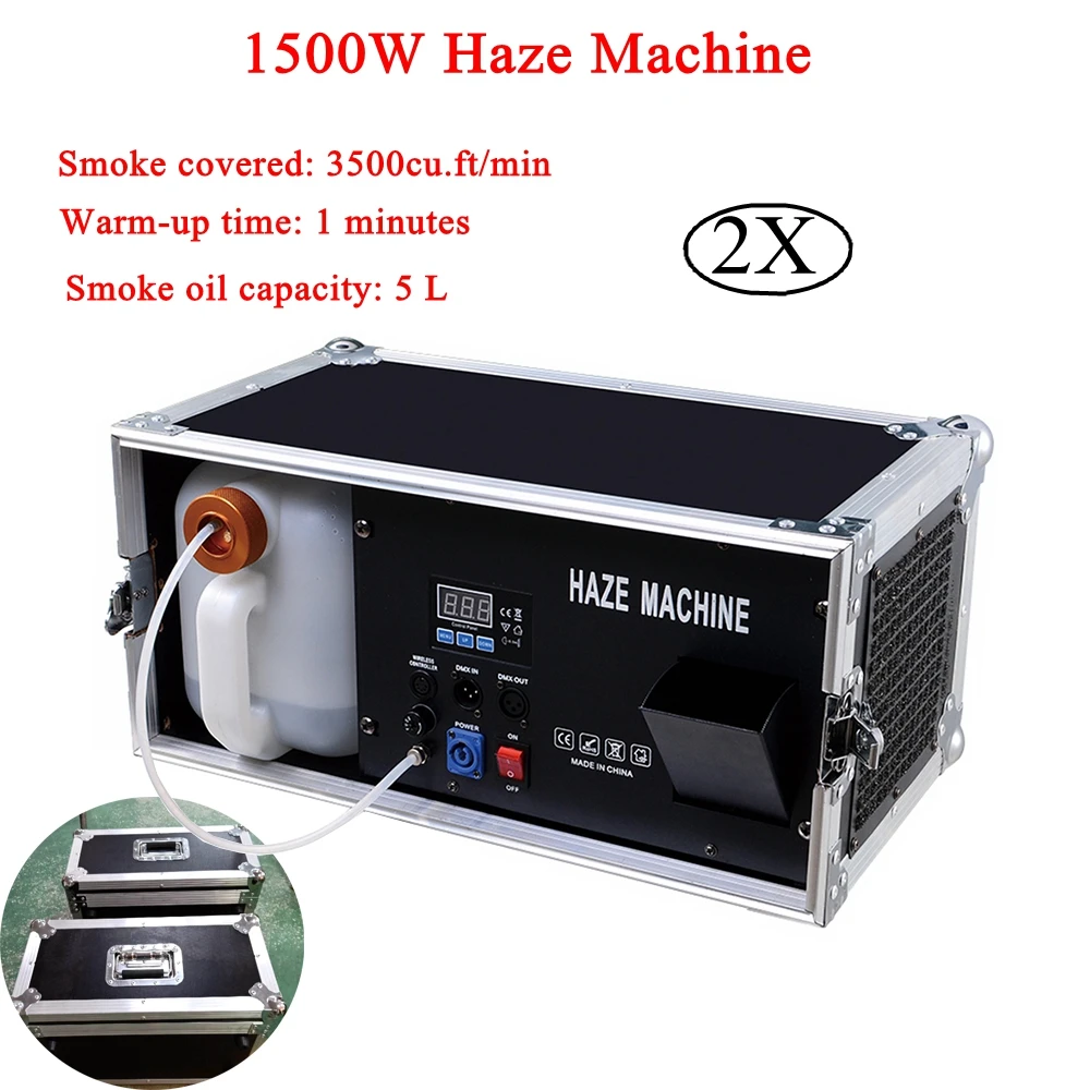 

2Pcs/Lot 1500W Mist Haze Machine Professional Disco DJ Stage Equipment DMX 512 Smoke Machine High Output Low Consumption