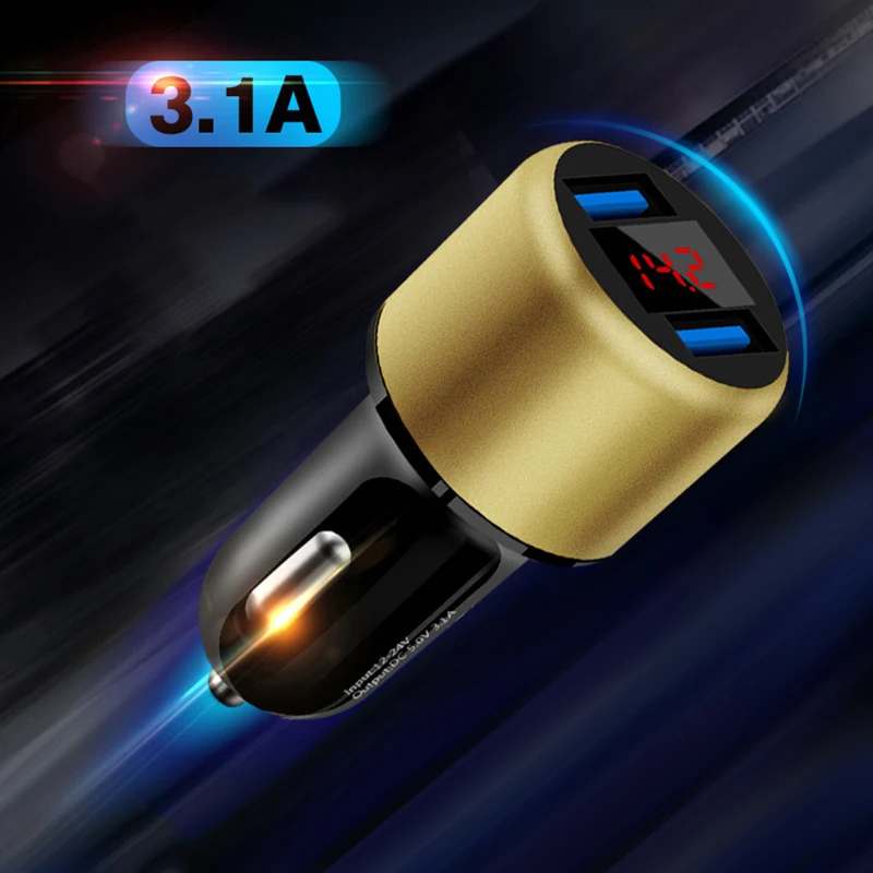 العالمي 5 V المزدوج منفذ USB للسيارة شاحن 3.1A ل Xiaomi التلقائي شاحن آيفون XS ماكس السيارات سامسونج الهاتف المحمول شاحن