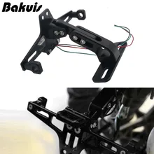 Универсальный мотоцикл сзади номерные знаки для мотоциклов держатель кронштейн и свет для Honda Kawasaki Z750 R3 Z800 R6 MT07 MT09 MT10