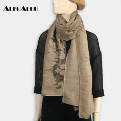 Aleualuu Марка 100% полиэстер бандана Для женщин шелковый шарф отличного качества платки четыре сезона длинный тонкий Шарфы для женщин aeu001