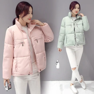 Women cotton padded coat 2016 casual slim short jacket female winter plus size parkas femme long