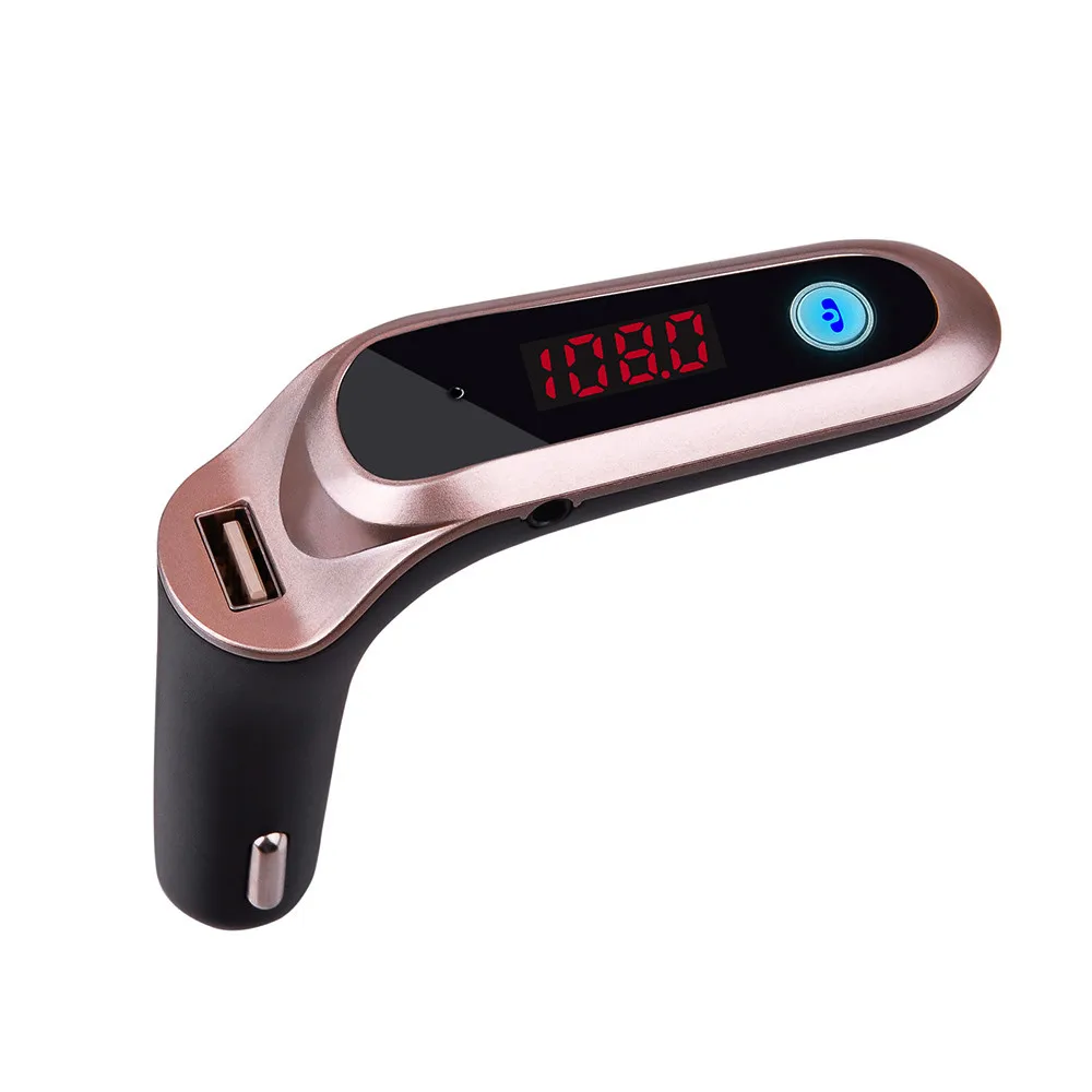 Высокое качество Bluetooth автомобильный комплект громкой связи fm-передатчик Радио MP3 плеер USB зарядное устройство и AUX автомобильные аксессуары 1,24 - Название цвета: Rose Gold