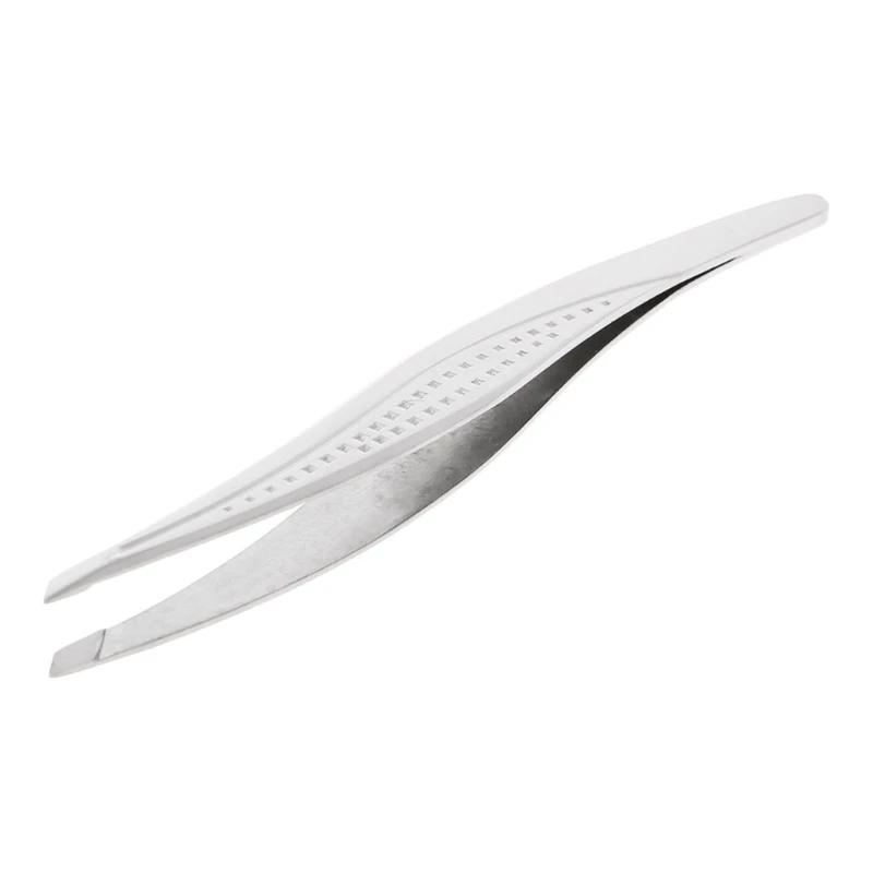 Pro Curved Eyebrow Tweezers Makeup Tool Stainless Steel Slant Tip Hair