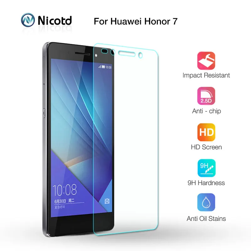 Nicotd 2.5D 9H Premium Tempered Glass For Huawei Honor 7 5.2 inch Screen Protector Toughened protective film For Huawei Honor 7 (2)