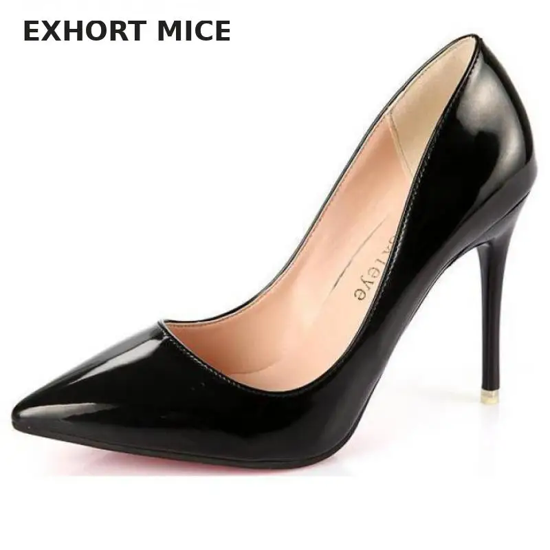 

EXHORT MICE High Heels Women Pumps Sexy Nightclub Wedding casual shoes Pointed Toe Parties Dress Super High 10 cm