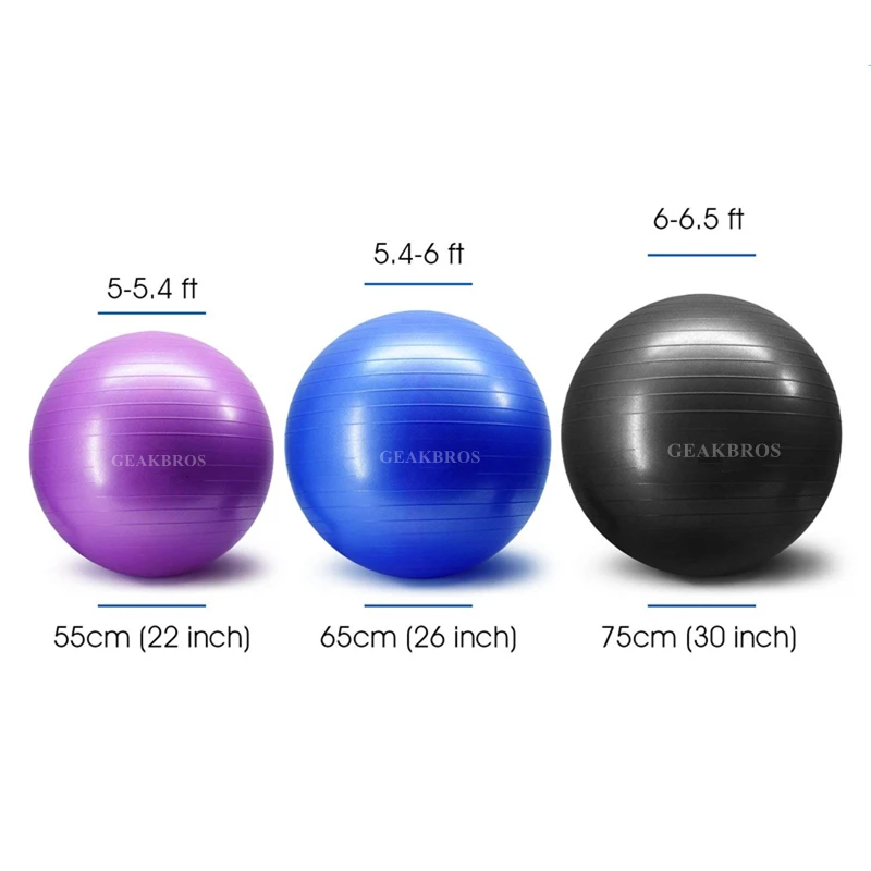 Exercise Yoga Ball Sports Stability Balance Ball for Pilates Birthing Fitness Gym Workout Training Physical Therapy Anti-Burst