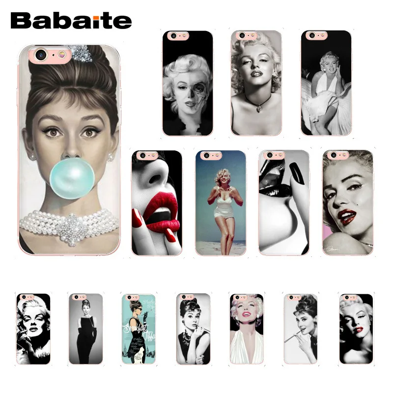 

Babaite Audrey Hepburn Tattooed Marilyn Monroe Quote Phone Case for iphone 11 Pro 11Pro Max 8 7 6 6S Plus X XS MAX 5 5S SE XR